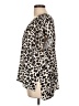 Caramela Animal Print Ivory Short Sleeve Blouse Size L - photo 5