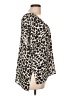 Caramela Animal Print Ivory Short Sleeve Blouse Size L - photo 4
