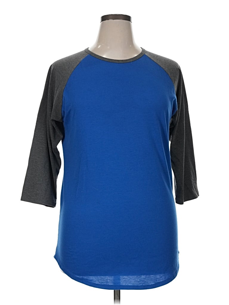 Pre-owned Lularoe 3/4 Sleeve T-shirt In Blue