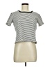 Dazy-Less Stripes Silver White Short Sleeve T-Shirt Size M - photo 1