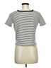 Dazy-Less Stripes Silver White Short Sleeve T-Shirt Size M - photo 2
