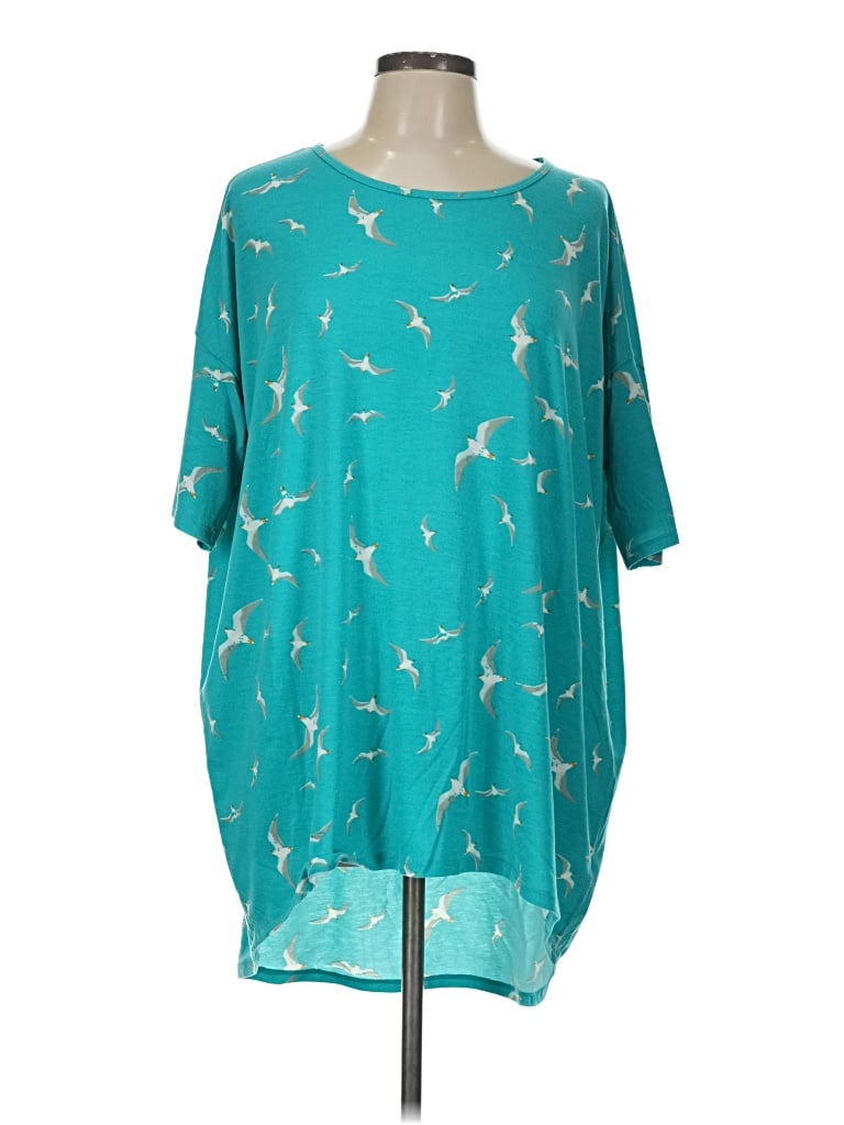 Pre-owned Lularoe 3/4 Sleeve T-shirt In Teal