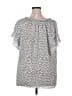 Max Studio 100% Polyester Polka Dots Silver Ivory Short Sleeve Blouse Size 2X - photo 2