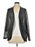 Very J 100% Cotton Metallic Silver Cardigan Size L - photo 1