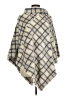 Johnston & Murphy 100% Polyester Plaid Ivory Tan Poncho One size - photo 1