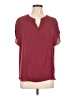 Simply Styled 100% Polyester Burgundy Short Sleeve Blouse Size L - photo 1