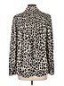 Unbranded 100% Polyester Animal Print Ivory Black Long Sleeve Blouse Size L (estimated) - photo 2