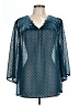 Style&Co 100% Polyester Teal 3/4 Sleeve Blouse Size L - photo 1
