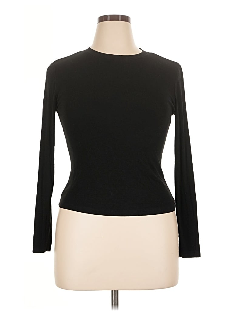 Pre-owned Shein Curve 3/4 Sleeve T-shirt In Black