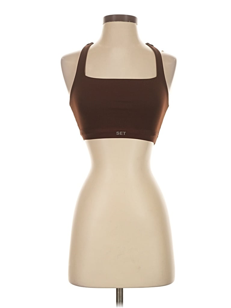 Set Active Tank Top Brown Halter Neckline Tops - Used - Size Small