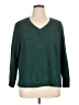 Nic + Zoe Metallic Green Pullover Sweater Size 1X - photo 1