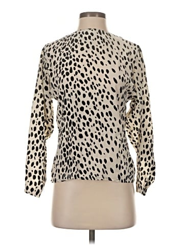 Oleg Cassini Long Sleeve Silk Top (view 1)