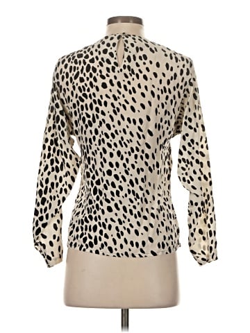 Oleg Cassini Long Sleeve Silk Top (view 2)