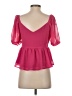 Dee Elly 100% Polyester Pink Short Sleeve Blouse Size S - photo 2
