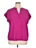 Cynthia Steffe Pink Short Sleeve Blouse Size XL - photo 1
