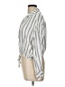 Mustard Seed 100% Rayon Stripes Silver 3/4 Sleeve Button-Down Shirt Size L - photo 5