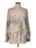Calvin Klein 100% Polyester Color Block Tan Long Sleeve Blouse Size L - photo 1
