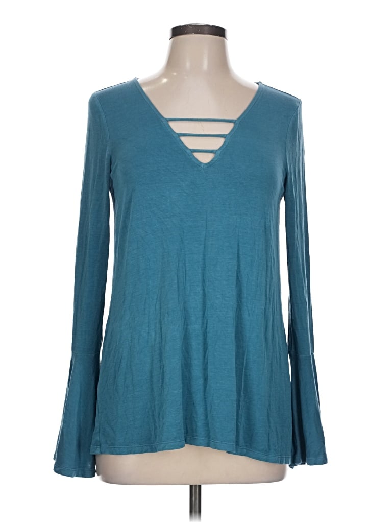 Pre-owned American Eagle Outfitters Long Sleeve T-shirt In Teal