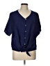 Anne Klein Blue Short Sleeve Blouse Size L - photo 1