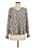 Shein 100% Polyester Ivory Long Sleeve Blouse Size 6 - photo 1