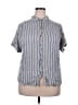 Universal Thread 100% Rayon Stripes Gray Short Sleeve Blouse Size XXL - photo 1