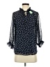 NY Collection 100% Polyester Polka Dots Blue 3/4 Sleeve Blouse Size S - photo 1