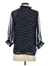 NY Collection 100% Polyester Polka Dots Blue 3/4 Sleeve Blouse Size S - photo 2