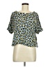 H&M 100% Viscose Blue Short Sleeve Blouse Size 8 - photo 1