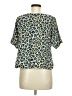 H&M 100% Viscose Blue Short Sleeve Blouse Size 8 - photo 2