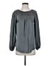 Sundance 100% Silk Gray Long Sleeve Silk Top Size S - photo 1