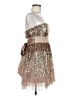 BCBGMAXAZRIA Metallic Silver Cocktail Dress Size 6 - photo 4