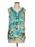 Adiva 100% Polyester Teal Sleeveless Blouse Size L - photo 1