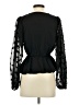 Peach 100% Polyester Black Long Sleeve Blouse Size S - photo 2