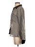 H.I.P. Happening in the Present 100% Polyester Stripes Silver Long Sleeve Blouse Size S - photo 5