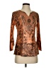B.l.e.u. 100% Polyester Orange 3/4 Sleeve Blouse Size S - photo 1
