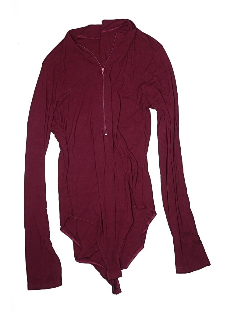 Pre-owned Mangopop Collection Bodysuit In Burgundy