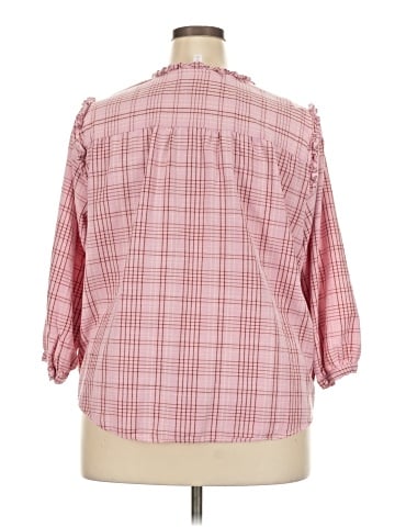LC Lauren Conrad 3/4 Sleeve Button-Down Shirt (view 2)