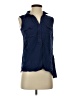 Style&Co 100% Rayon Blue Sleeveless Button-Down Shirt Size S - photo 1