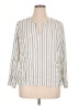 Alexander Jordan 100% Rayon Stripes Ivory 3/4 Sleeve Blouse Size 1X - photo 1