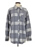 Maurices Checkered-gingham Gray Long Sleeve Blouse Size S - photo 1