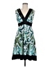 Roulette Print Teal Cocktail Dress Size M - photo 1