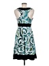 Roulette Print Teal Cocktail Dress Size M - photo 2