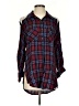 Lola 100% Rayon Plaid Blue 3/4 Sleeve Blouse Size S - photo 1