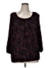 MICHAEL Michael Kors 100% Viscose Red Burgundy 3/4 Sleeve Blouse Size XL - photo 1
