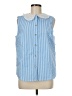 H By Halston Blue Sleeveless Blouse Size M - photo 1