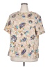 Maggie Sweet 100% Polyester Floral Tan Short Sleeve Blouse Size 2X - photo 1