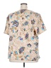 Maggie Sweet 100% Polyester Floral Tan Short Sleeve Blouse Size 2X - photo 2