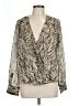 DKNY 100% Polyester Silver Long Sleeve Blouse Size L - photo 1