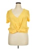 Forever 21 Plus 100% Viscose Yellow Short Sleeve Top Size 2X - photo 1