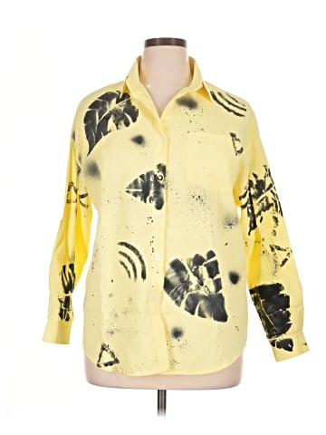 Unbranded 3/4 Sleeve Button-Down Shirt (view 1)
